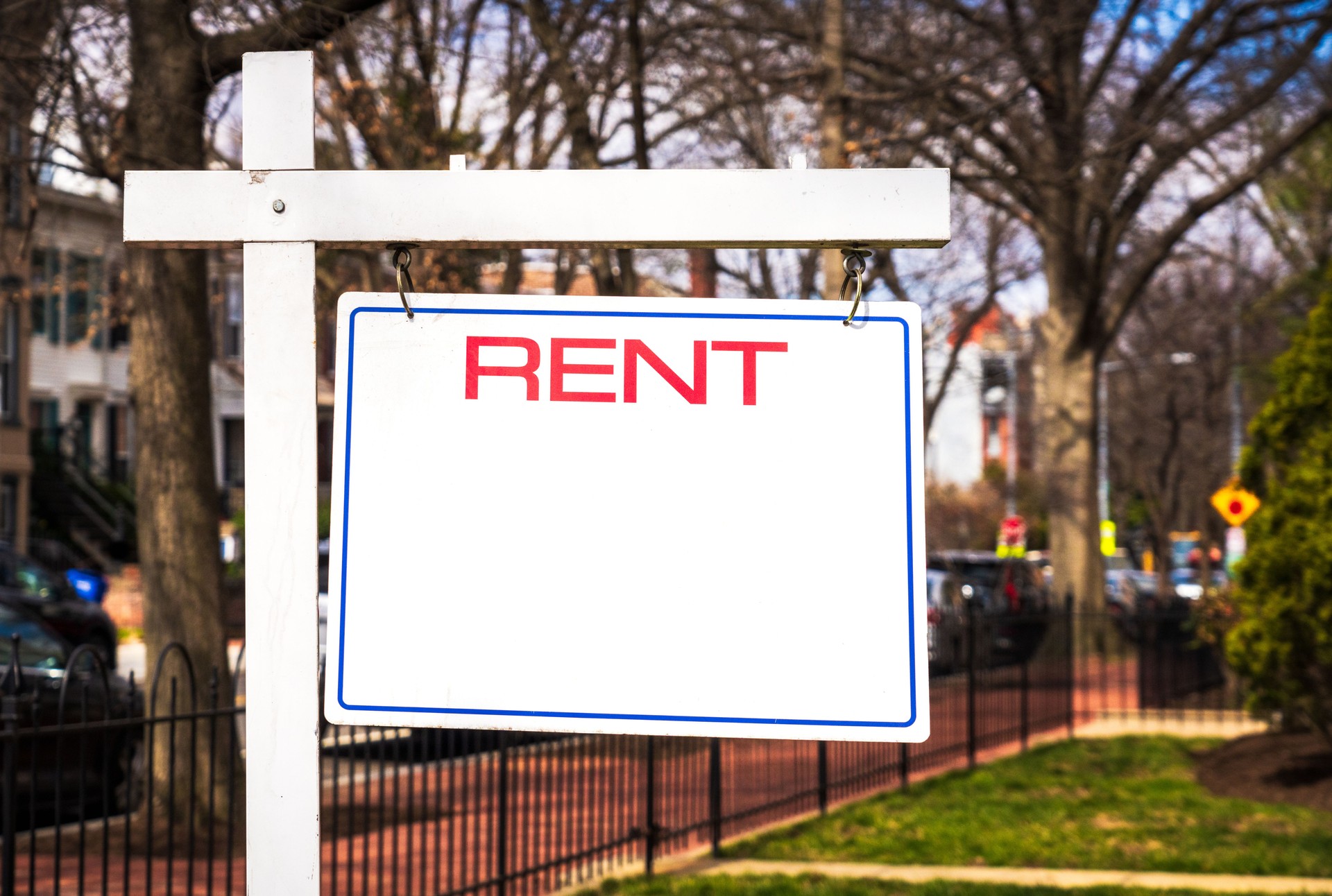 Rent sign on the street